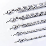 Men's Stainless Steel Cuban Necklace 3mm-11.5mm Various Widths