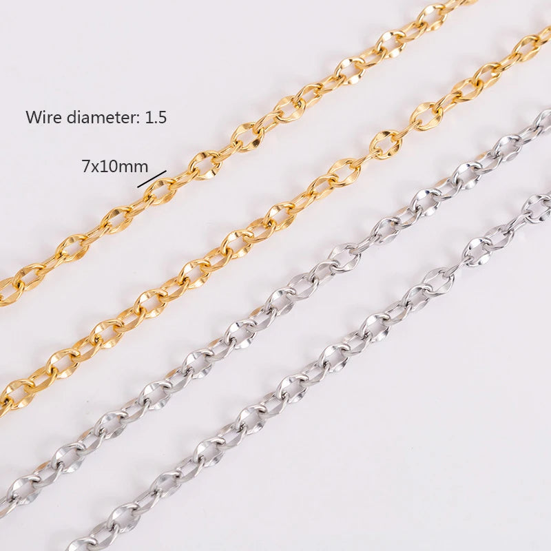 5m Stainless Steel Chain Gold/Silver Link for Necklace Bracelet