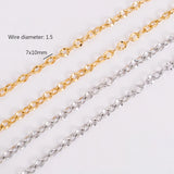 5m Stainless Steel Chain Gold/Silver Link for Necklace Bracelet