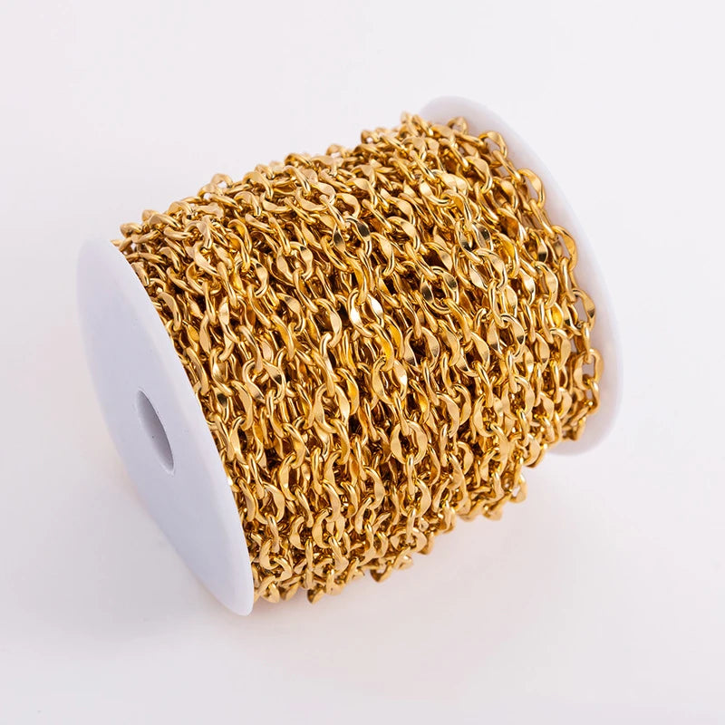 5m Stainless Steel Chain Gold/Silver Link for Necklace Bracelet