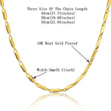 3MM Stainless Steel Chain Necklace Hip Hop 45-68CM Rock Necklace