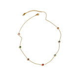 Dainty CZ Collar Necklace Stainless Steel Chain Party Gift