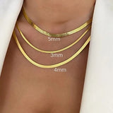 2/3/4/5/6mm Stainless Steel Chain Necklace Unisex Snake Chain Necklace