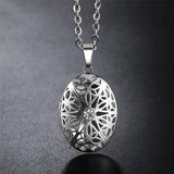Stainless Steel Oval Photo Frame Pendant Necklace Birthday Gift