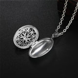 Stainless Steel Oval Photo Frame Pendant Necklace Birthday Gift