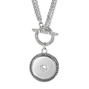 Stainless Steel Chain Toggle Necklace Pendant for Snap Charms