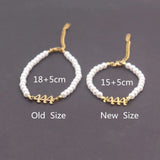 Stainless Steel Angel Number Bracelets 111-999 Pearl Chain Gothic Pulseras