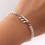 Stainless Steel Angel Number Bracelets 111-999 Pearl Chain Gothic Pulseras