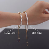 Stainless Steel Angel Number Bracelets 111-999 Pearl Chain Gothic Pulseras