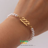 Stainless Steel Angel Number Bracelets 111-999 Pearl Chain Gothic Pulseras