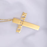 Stainless Steel Charm Choker Cross Name Necklace Pendant For Women