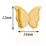 Stainless Steel Frosted Butterfly Charm for Jewelry Making