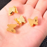 Stainless Steel Frosted Butterfly Charm for Jewelry Making