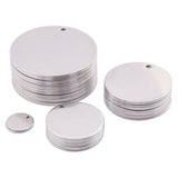 Stainless Steel Round Disc Charms Dog Tags Jewelry Findings