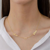 Personalized Stainless Steel Choker with Two Name Heart Necklace For Women