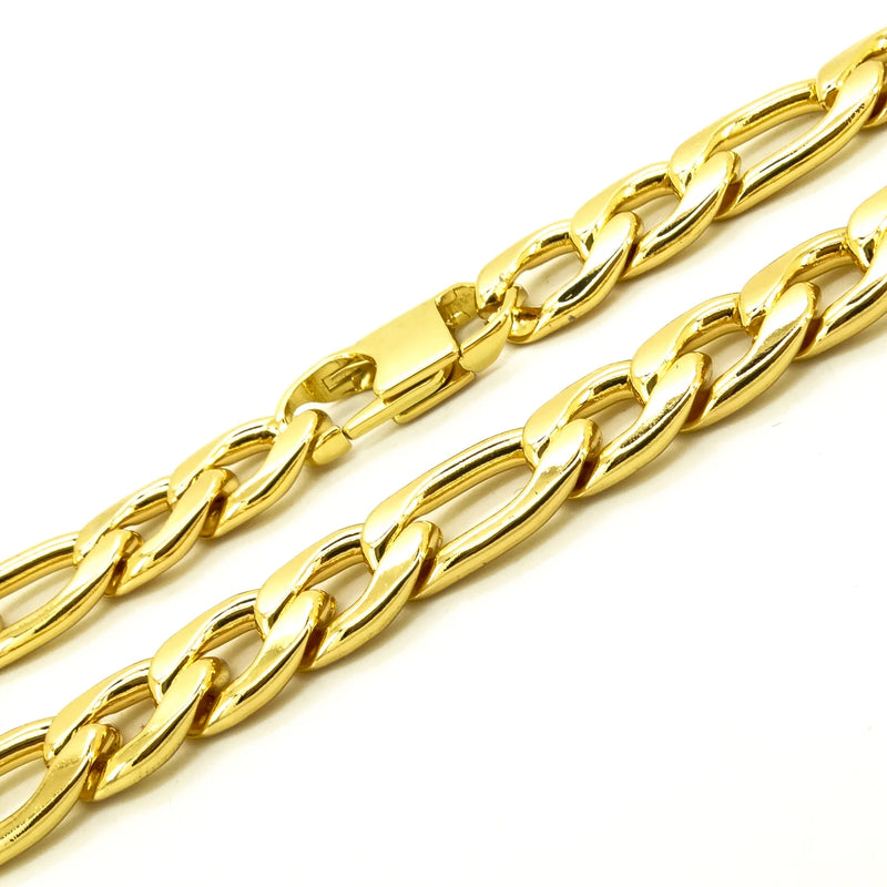 18K Plated Stainless Steel Choker Necklace 12mm Width Chain 20''-36''