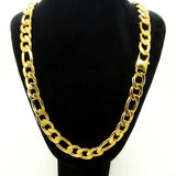 18K Plated Stainless Steel Choker Necklace 12mm Width Chain 20''-36''