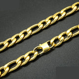18K Plated Stainless Steel Choker Necklace 12mm Width Chain 20''-36''