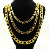 18K Plated Stainless Steel Choker Necklace 12mm Width Chain 20''-36''