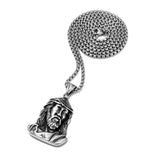 Stainless Steel Jesus Head Pendant Necklace Religious Gift