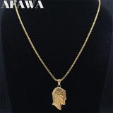 Stainless Steel Crucifix Pendant Necklace Silver Jesus Head Chain
