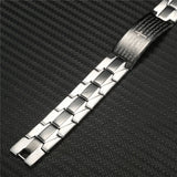 Stainless Steel Chunky Chain Bible Cross Cuff Bracelet