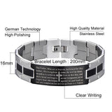Stainless Steel Chunky Chain Bible Cross Cuff Bracelet