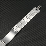 Stainless Steel Chunky Chain Bible Cross Cuff Bracelet
