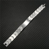 Stainless Steel Chunky Chain Bible Cross Cuff Bracelet