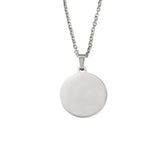Stainless Steel Circle Bar Necklace Engraved Name Metal Round Tag Necklace
