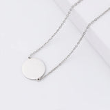 Stainless Steel Circle Charm Necklace Blank For Engrave 10pcs
