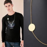 Stainless Steel Circle Charm Necklace Blank For Engrave 10pcs