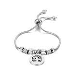 Stainless Steel Tree of Life Bracelet Crystal Zircon Snake Chain Jewelry