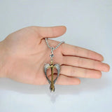 Stainless Steel Winged Sword Cross Pendant Men's Necklace