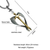 Stainless Steel Winged Sword Cross Pendant Men's Necklace