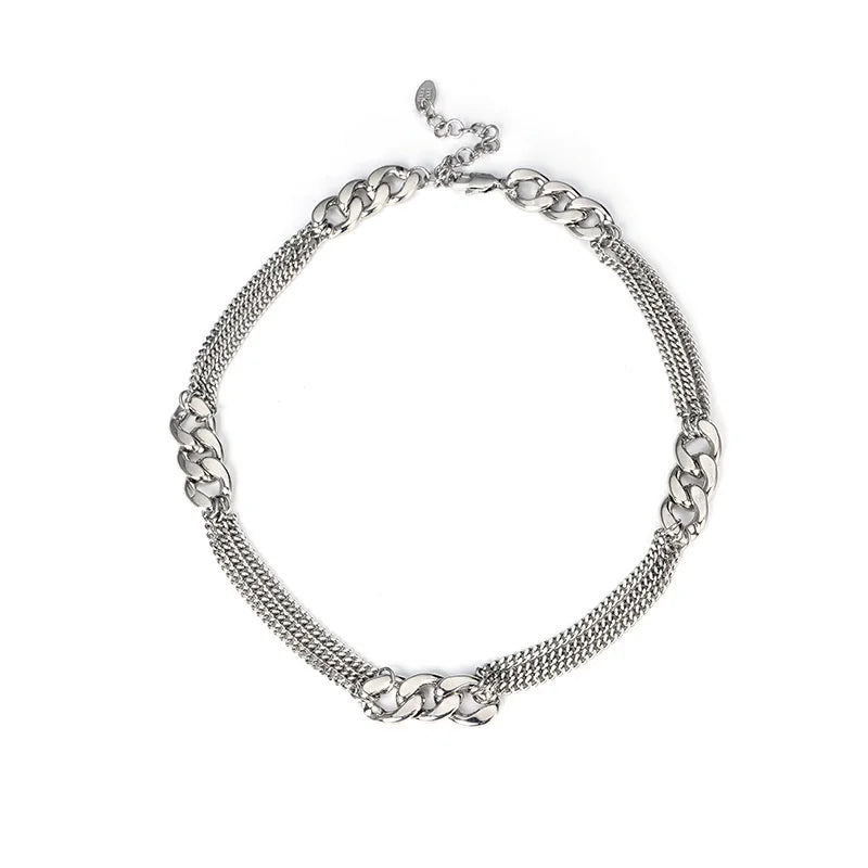 Geometric Stainless Steel Necklace for Women's Neck