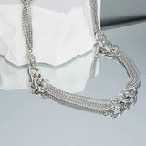 Geometric Stainless Steel Necklace for Women's Neck