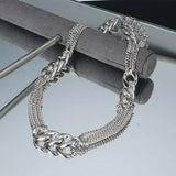 Geometric Stainless Steel Necklace for Women's Neck
