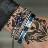 Stainless Steel Claw Rope Bangles Men Eagle Charms Bracelets