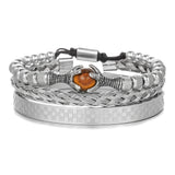 Stainless Steel Claw Rope Bangles Men Eagle Charms Bracelets