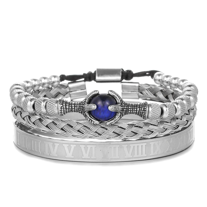 Stainless Steel Claw Rope Bangles Men Eagle Charms Bracelets