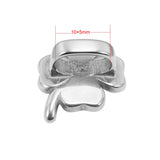 10*5mm Stainlss Steel Clover Slide Charms for Leather Bracelet Making