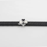 10*5mm Stainlss Steel Clover Slide Charms for Leather Bracelet Making