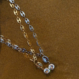 Zircon Pig Nose Choker Necklace Stainless Steel Coffee Bean Pendant