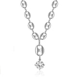 Zircon Pig Nose Choker Necklace Stainless Steel Coffee Bean Pendant