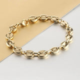 Stainless Steel Coffee Beans Chain Bracelet 9mm Hip Hop Jewelry