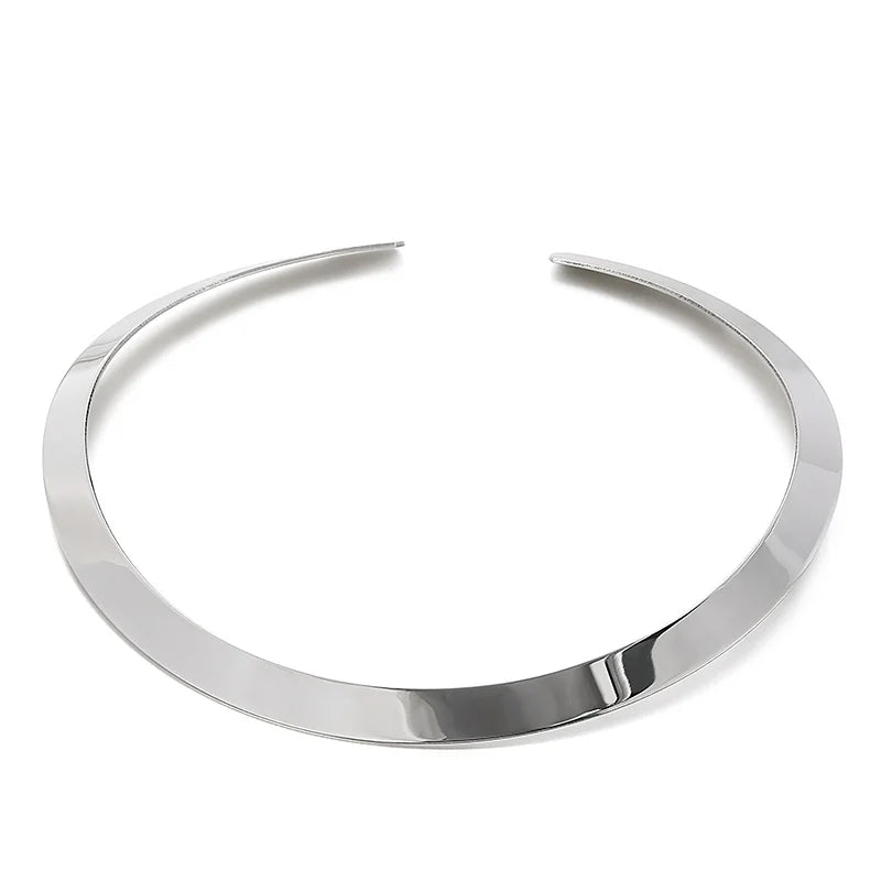 Stainless Steel V Shape Choker Necklace Collares Jewelry