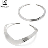 Stainless Steel V Shape Choker Necklace Collares Jewelry