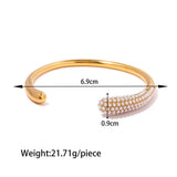 18K Plated Stainless Steel Open Bangle Glossy Bracelet