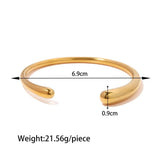 18K Plated Stainless Steel Open Bangle Glossy Bracelet